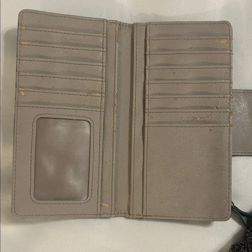 Fossil Teal Leather Wallet Preloved